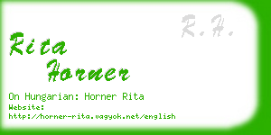 rita horner business card